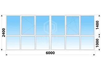 Теплое пластиковое панорамное остекление 6000x2400 №3